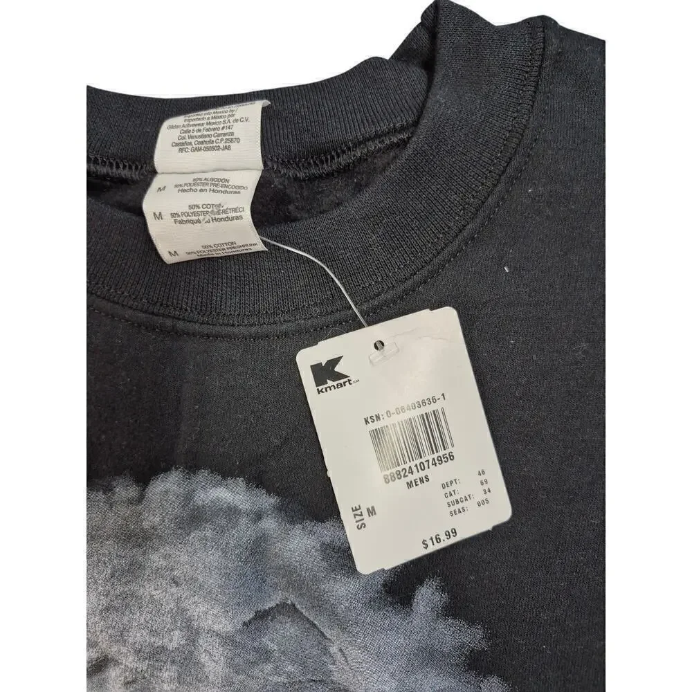 NWT VTG K-Mart Gildan Heavy Blend cot/poly Blk Sweatshirt Eagle graphic Sz M